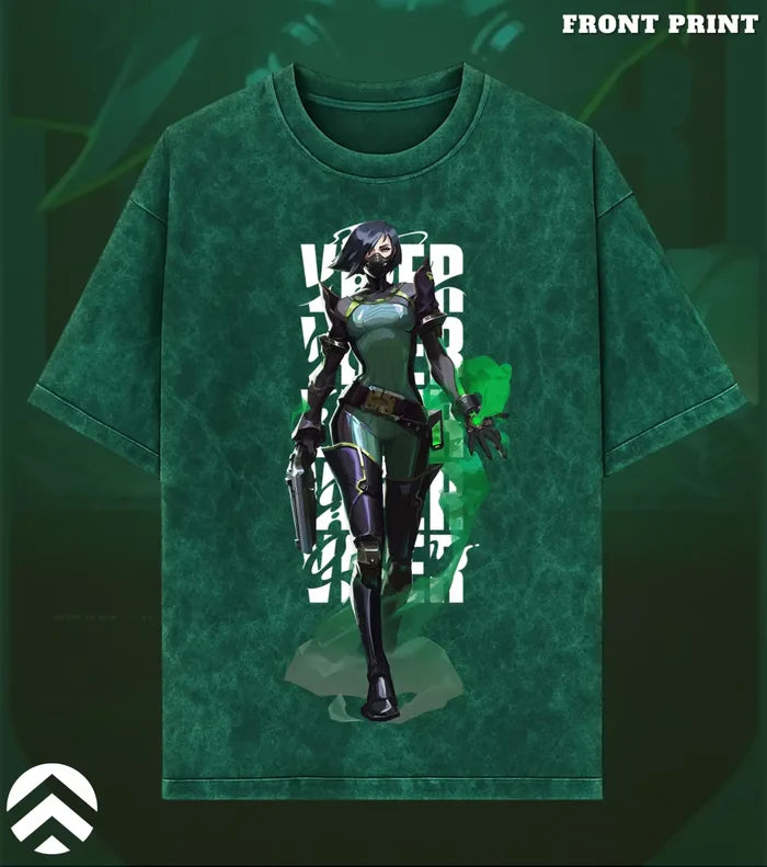Viper – Toxic Precision Valorant Acid Wash Tee | Bold Gamer Streetwear - Valorant