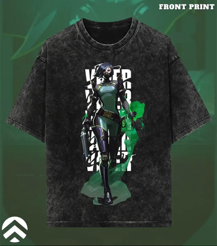 Viper – Toxic Precision Valorant Acid Wash Tee | Bold Gamer Streetwear - Valorant