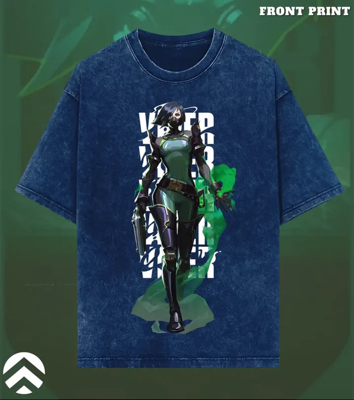 Viper – Toxic Precision Valorant Acid Wash Tee | Bold Gamer Streetwear - Valorant
