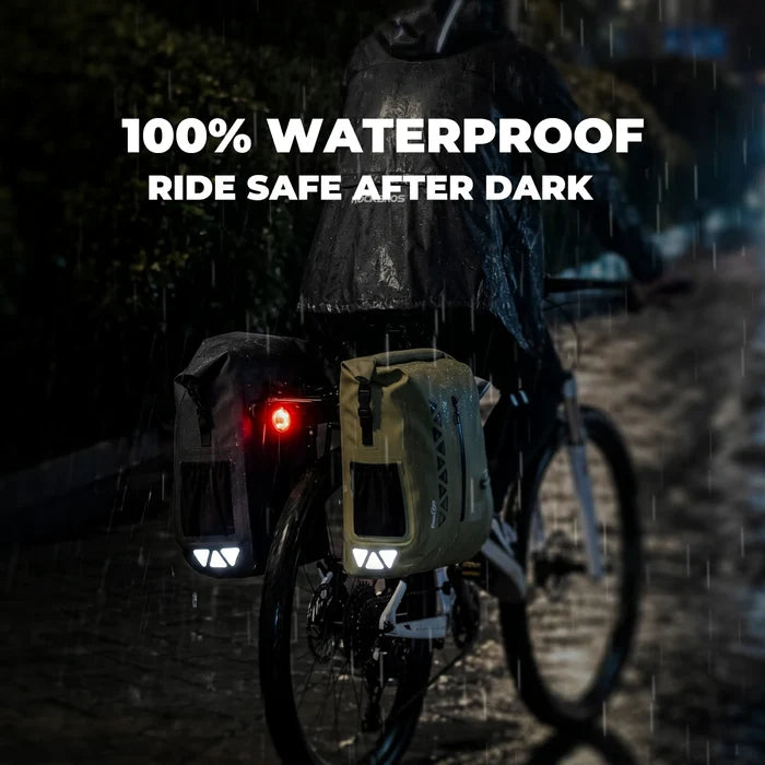 Waterproof 25L Bike Pannier Bag with Roll-Top & Smart Storage