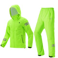 Rockbros waterproof cycling rain suit worn in wet weather conditions