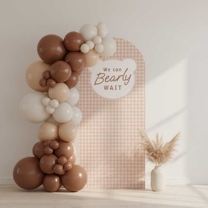 We Can Bearly Wait Sailboard - Neutral Baby Shower Setting