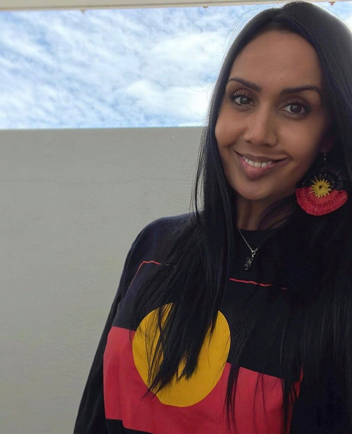 Weaved Aboriginal Flag Earrings