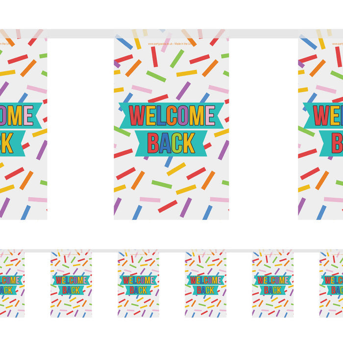 Welcome Back Paper Flag Bunting - 2.4m