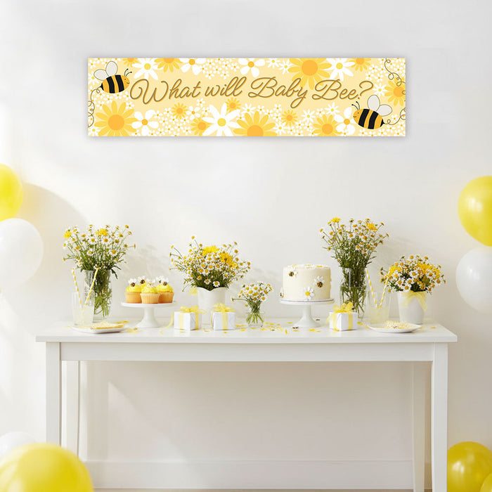 What Will Baby Bee Baby Shower Banner - 120cm x 30cm