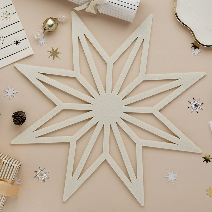 White Star Felt Place Mats - Pack of 4