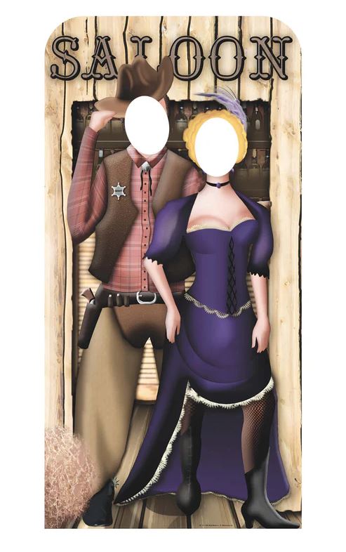 Wild West Couple Stand In Photo Prop - 1.86m