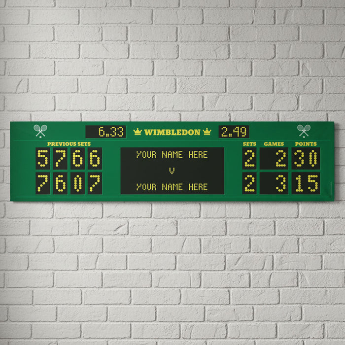 Wimbledon Tennis Scoreboard Sign Personalised Banner - 1.2m