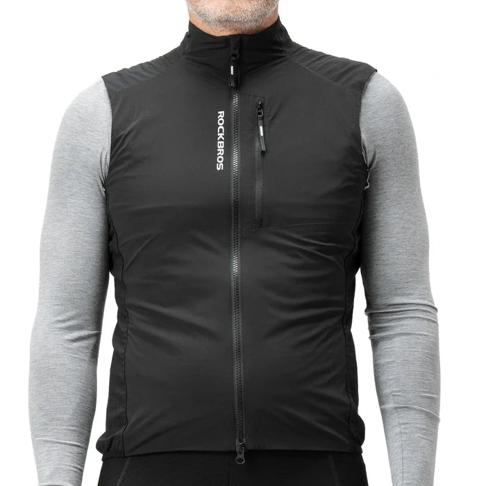 rockbros winter thermal cycling vest fleece lined windproof breathable bike gilet