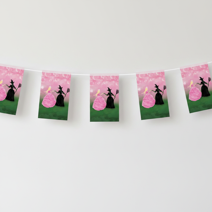 Witches of Oz Bunting on White Wall