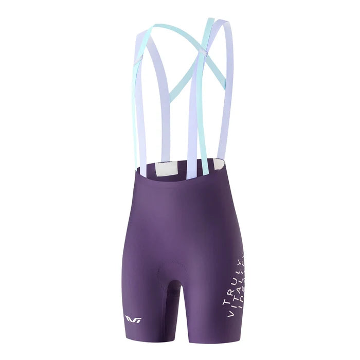 TVI Women's Cycling Bib Shorts - Ultimate Comfort & Style#Color_Purple