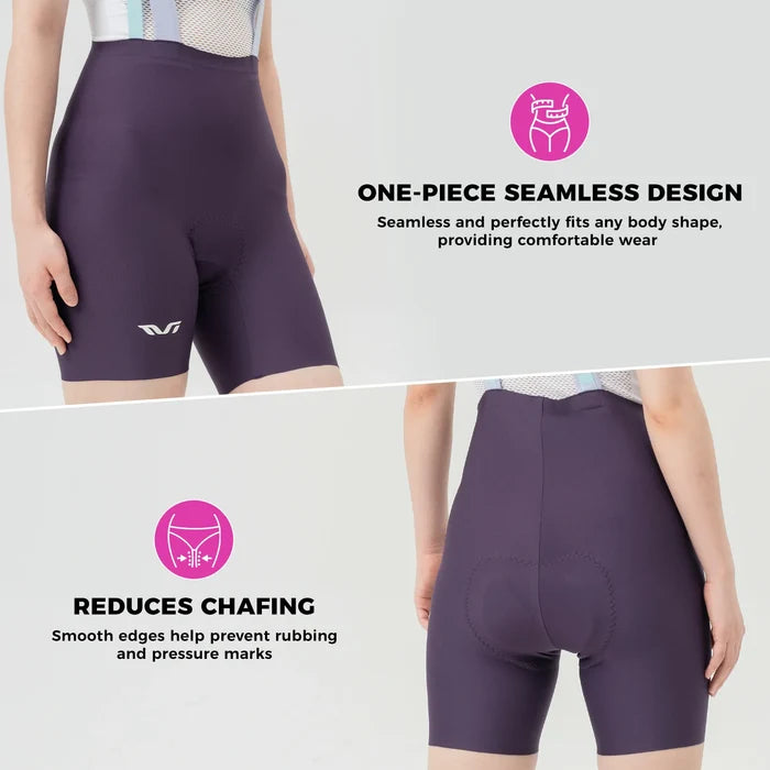 TVI Women's Cycling Bib Shorts - Ultimate Comfort & Style#Color_Purple