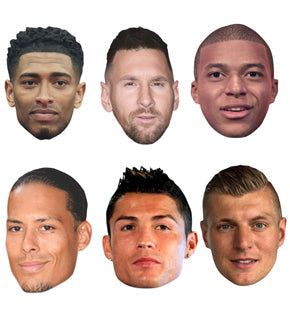 World Football Player Champions Card Masks - Pack of 6