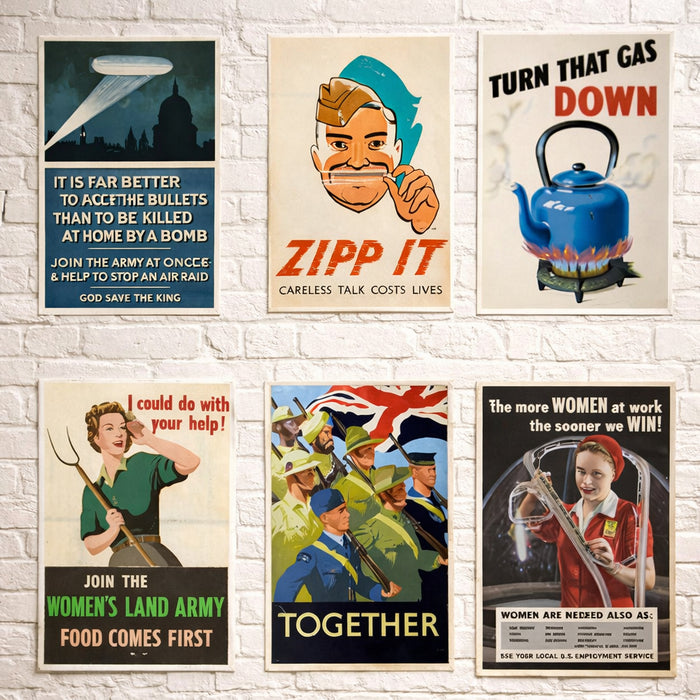 World War II Propaganda Posters - A3 - Set of 6