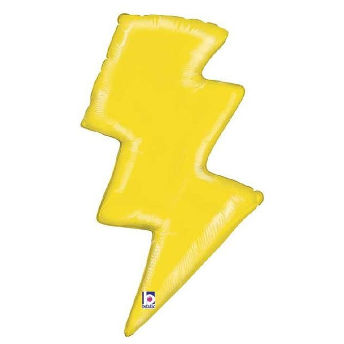 A yellow lightning bolt-shaped foil balloon.