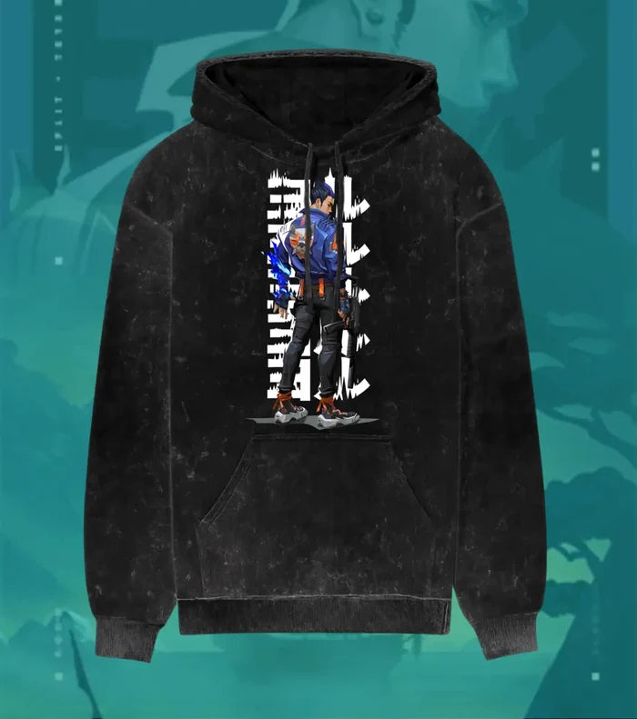 Yoru – Riftwalker Valorant Acid Wash Hoodie | Premium Gamer Streetwear - Black / XS - Valorant